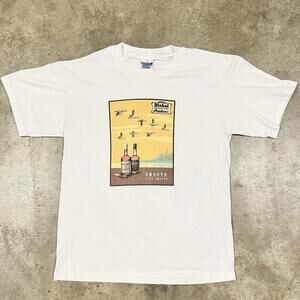 Dickel Whiskey Tennessee Outdoor T Shirt Y2K White Sz M Double Sided Promo Adver